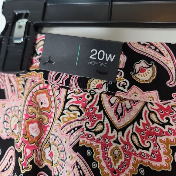 20W Boho Pink Paisley Wrap Skirt Midi Lightweight - Picture 8 of 11